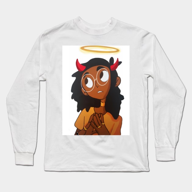 Devilish Angel Long Sleeve T-Shirt by SolKym Studios 